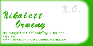 nikolett ormeny business card